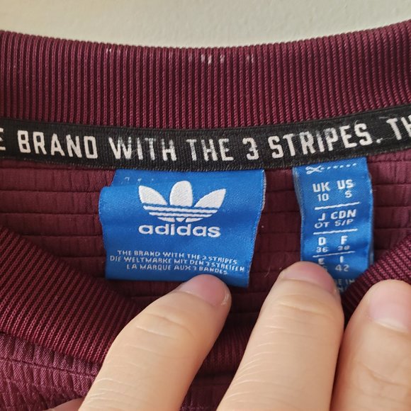 *SOLD* Adidas Burgundy Trefoil Crewneck Small - Picture 4 of 8